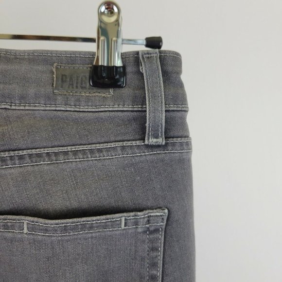 Paige Hoxton High Rise Skinny Crop Distressed Raw Hem Jean, Nila Grey - Picture 6 of 12